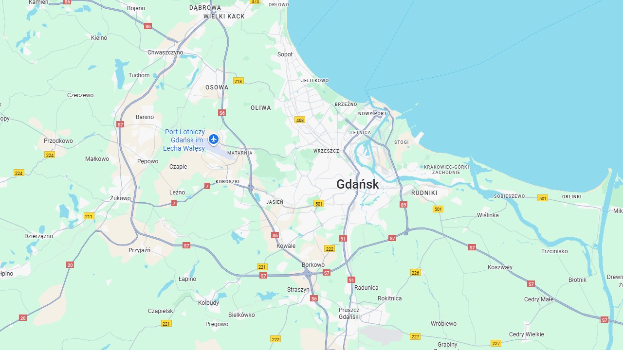 Mapa Gdańska